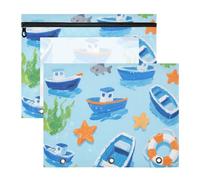 Astuccio trasparente a 3 fori per raccoglitori a 3 anelli, confezione da 2 pezzi, per studenti, forniture per aule bella blu nave estuche para lapices