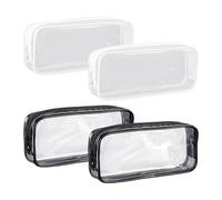 Astuccio Trasparente Da 4 Pezzi, Custodia Impermeabile Con Cerniera In Pvc, Custodia Per Cancelleria, Custodia Per Cosmetici Da Viaggio, Borsa Di Finitura Multifunzione.