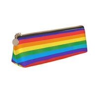 Astuccio triangolare con stampa arcobaleno, astuccio per cosmetici, cancelleria organizer da viaggio, versatile per tutti i giorni