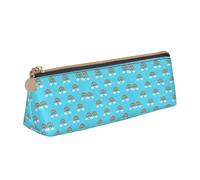 Astuccio triangolare con stampa arcobaleno e nuvole con gocce di pioggia, astuccio per cosmetici, organizer da viaggio, versatile per tutti i giorni