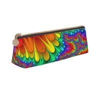 Astuccio triangolare con stampa arcobaleno tie dye-rosso, astuccio per cosmetici, cancelleria organizer da viaggio versatile per tutti i giorni