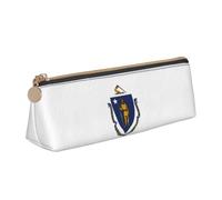 Astuccio triangolare con stampa della bandiera del Massachusetts, astuccio per cosmetici, organizer da viaggio, versatile per tutti i giorni