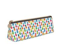 Astuccio triangolare con stampa di ananas arcobaleno, astuccio per cosmetici, organizer da viaggio, versatile per tutti i giorni