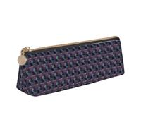 Astuccio triangolare con stampa di pavone viola, per cosmetici, cancelleria, organizer da viaggio, versatile per tutti i giorni