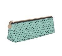 Astuccio triangolare in pelle con stampa di balene dell'oceano Pacifico, con cerniera, per ragazzi e ragazze, per lavoro e scuola, bianco, Taglia unica, Astuccio per trucchi