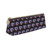 Astuccio triangolare in pelle con stampa di galassia e universo, con cerniera, per ragazzi e ragazze, allievo, per lavoro e scuola, bianco, Taglia unica, Astuccio per trucchi