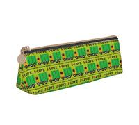 Astuccio triangolare in pelle con stampa I Love Garbage Trucks con cerniera per ragazzi ragazze studenti per lavoro e scuola, bianco, Taglia unica, Astuccio per trucchi