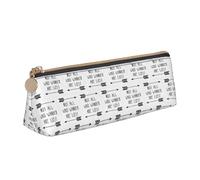 Astuccio triangolare in pelle con stampa "Not All Who Wander are Lost", con cerniera, per ragazzi e ragazze, per lavoro e scuola, bianco, Taglia unica, Astuccio per trucchi