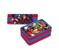 ASTUCCIO TRIPLO AVENGERS ASSEMBLE 3 ZIP COMPLETO ACCESSORIATO BAMBINI SCUOLA