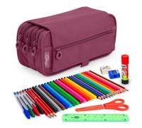 Astuccio Triplo Colepack Eco Officebox Viola con Materiale Scolastico Incluso