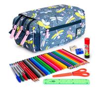 Astuccio Triplo Colepack Ecodes Dragon Fly con Materiale Scolastico Incluso