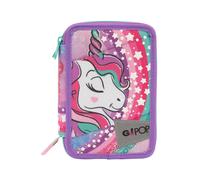 GIOCHI PREZIOSI SCUOLA ASTUCCIO TRIPLO CON 3 ZIP ,GOPOP23 FEARLESS UNICORNO