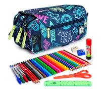 Astuccio Triplo Grafoplás Ecodes con Materiale Scolastico Incluso Beach