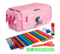 Astuccio Triplo Grafoplás Ecodes con Materiale Scolastico Incluso Mafalda Cart