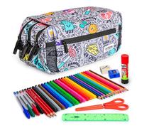 Astuccio triplo Grafoplás EcoDesign con materiale scolastico incluso, 3 scomparti, qualità garantita