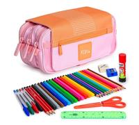 Astuccio Triplo Grafoplás Kuru24 Arancione con Materiale Scolastico Incluso