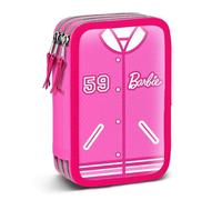 Barbie Varsity-Astuccio con Matite Triplo, Rosa, 14 x 21 cm