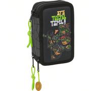 Astuccio triplo Ninja Turtles 36 pezzi - Astuccio scolastico con licenza ufficiale - Design pratico - Ideale per riporre materiali di consumo - Materiale resistente - Chiusura sicura con cerniera Espl