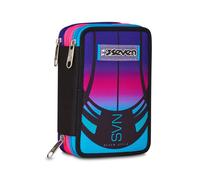 ASTUCCIO 3 ZIP SEVEN NUANCED AZZURRO E ROSA 20 X 12,5 X 7 CM