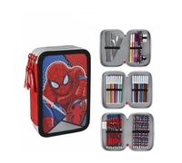 ASTUCCIO TRIPLO SPIDERMAN 3 ZIP COMPLETO ACCESSORIATO BAMBINI SCUOLA