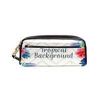 Astuccio Tropical Leves Flowers On Blue Lines Borsa Per Matite Durevole Astuccio Scuola Con Scomparti Borsa Dei Trucchi Per Ragazzi Ragazze Adolescente
