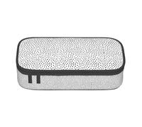 Astuccio unisex con stampa a pois bianchi e neri, versatile borsa per cancelleria per ufficio, viaggi o trucco