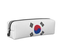 Astuccio unisex con stampa bandiera della Repubblica di Corea, per uso quotidiano, ufficio, viaggi, elegante organizer per cancelleria, Argento, One Size, Organizer per borse