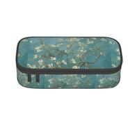 Astuccio versatile per studenti con stampa di fiori di mandorlo 20,3 x 5,1 x 9,4 cm, borsa portaoggetti per scuola e ufficio, Nero , Taglia unica