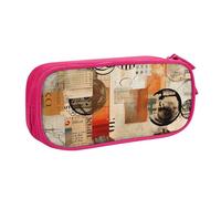 Astuccio vintage con giornale per ragazzi e ragazze retrò riviste grande borsa per penne da scrivania organizer per cancelleria astuccio per scuola ufficio borsa per il trucco con cerniera, Blu