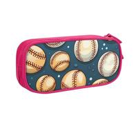 Astuccio vintage da baseball per ragazzi e ragazze con palla sportiva grande portapenne da scrivania organizer per cancelleria astuccio per scuola ufficio borsa per trucco con cerniera, Blu