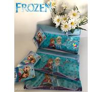ASTUCCIO ZIP PORTAPASTELLI FROZEN ANNA E ELSA PORTAPENNE PORTA TRUCCO SCUOLA