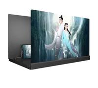 ASTVDFQK Lente d'Ingrandimento for Schermo, Ingranditore Schermo Smartphone 3D for Telefono Cellulare, Schermo Espansore for Film, Video E Giochi, Supporta Tutti Gli Smartphone(Black+Glasses,42inch)