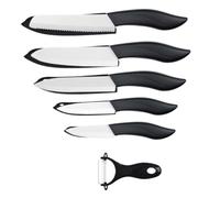 Astylway Set di 6 coltelli in ceramica colorati con coperchio, set di coltelli da cucina include pelapatate da 3 pollici, coltello da pane da 6 pollici