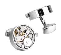 Asudaro 1 paio di gemelli per abito, gemelli per camicia, movimento meccanico a rotazione, gemelli per orologio, gemelli per bottoni per regali aziendali