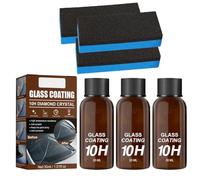 Asudaro Car Glass Crystal Coating 10H Diamond Hardness - Protezione impermeabile e antipolvere per veicoli, 30 ml, con applicatore, spugna ad alta protezione, riparazione della vernice dell'auto, 3