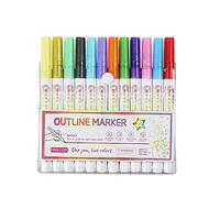 Asudaro Penne Glitterate Colorate, Pennarelli Glitterati Pennarelli Magici,Double Line Pens,Pennarelli A Doppia Linea,Penne Di Contorno,Decorazione Di Album, Creazione Di Biglietti Di Auguri