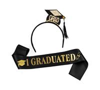 Asuinxurr 1 set di cappelli da laurea, fascia per capelli, fascia in graduato, 2024, festa di laurea, accessori decorativi, accessori fotografici, mini berretto da Bachelor