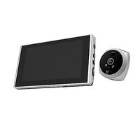 Asuinxurr 1Set di 1 occhio porta elettronica spia porta fotocamera porta 2 MP, visione notturna 145°, schermo LCD 4,5, campanello digitale, argento
