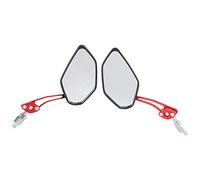 Asuinxurr Set di 2 specchietti universali per motocicletta, rotanti a 360 gradi, per moto, scooter, lati 8/10 mm, colore nero + rosso