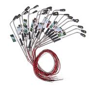Asuinxurr Set di 20 mini lanterne per modellini di ferrovia da strada, luce bianca calda, scala 1:100