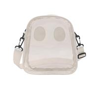 Asukohu 1. Halloween Skull Print Crossbody Bag PU leggero tracolla regolabile per feste Daily Essentials PU Funny Borsa a tracolla, trasparente