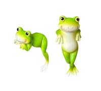 Asukohu 2pcs resina rane giardino statue ornamenti sculture vasi decorativi appendiabiti per balcone davanzale finestra decorazione all'aperto resina rane figure per giardini