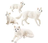 Asukohu 4 Pcs Realistico Lupo Figurine Modello Per La Decorazione Della Casa Display Ufficio Autentica Figura Animale Elaborato Foto Puntelli Figure Animali