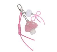 Asukohu Adorabile fungo Peluche Portachiavi Giocoso Peluche Fungo Portachiavi Con Lega Bowknot Incantesimo Per Un Look Divertente