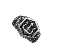 Asukohu Anelli in lega regolabili con tema Oceanics per gli uomini Design mitologico unici Accessori quotidiani Fedi nuziali a tre punte, come descritto