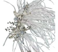 Asukohu Bianco Piumato Clip Per Capelli Tiaras Con Cristalli Per Matrimonio Della Sposa E Partito Accessori Per Capelli Per Le Donne Ragazze