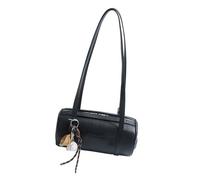 Asukohu Borsa a tracolla a forma di cilindro per le donne 2025 borse ascelle alla moda borsa a tracolla in pelle PU borsa da sera borsa multifunzionale, Nero , One Size