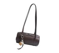 Asukohu Borsa a tracolla a forma di cilindro per le donne 2025 borse ascelle alla moda borsa a tracolla in pelle PU borsa da sera borsa multifunzionale, Caff, One Size