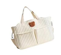 Asukohu Borsa da viaggio Borsa per pannolini per le donne Crossbody Grande Capacità Mamma Modello Ricamato Borsa A Tracolla Bambino Essenziale, Orso singolo