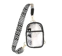 Asukohu Borsa trasparente approvata dallo stadio, borsa a tracolla per eventi sportivi, concerti, confezione trasparente, approvare lo stadio, Nero